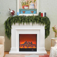 Elevate Your Holiday Decor with Our 1Pcs Artificial Cedar Pine Garland - Perfect for Mantles, Walls, and Outdoor Spaces!